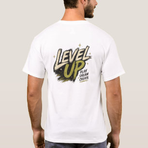T-shirt Niveau supérieur Typographie de jeu vidéo rétro