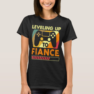 T-shirt Niveau Vintage Pour Fiancé Humour Jeu De Mariage