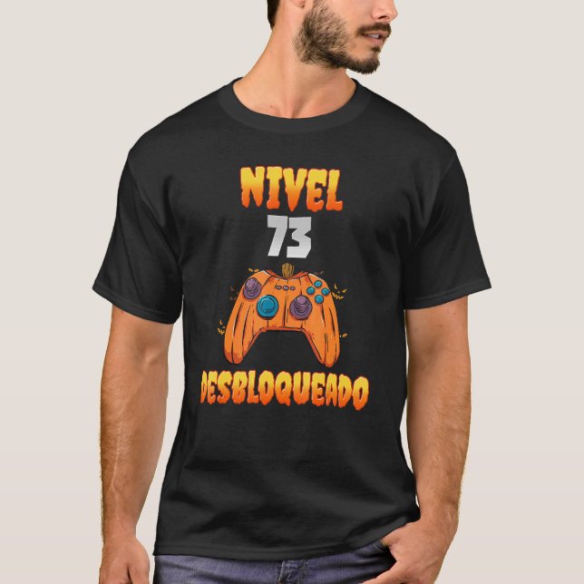 T-shirt Nivel 73 Desbloqueado 73 Años de Edad Cumpleaños V (Devant)