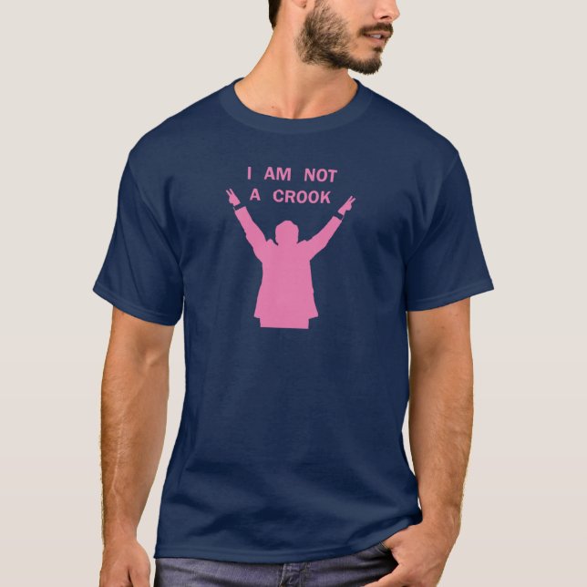 T-shirt Nixon - Je ne suis pas un Crook - Rose (Devant)