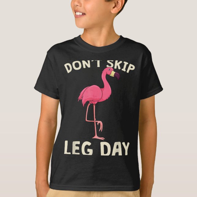 T-shirt Nk Flamingo Workou Don't Skip Leg Day Gym Fitness  (Devant)