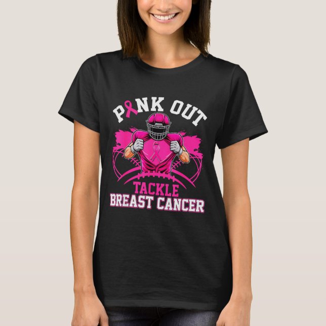 T-shirt Nk Out Tackle Breast Cancer Awareness American Foo (Devant)