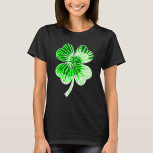 T-shirt Nn Green Tie Dye Shamrock Four Leaf C Pour Irlanda