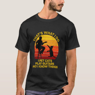 T-shirt Nn Retro Vintage That S What I Do I Pet Cat Guitar