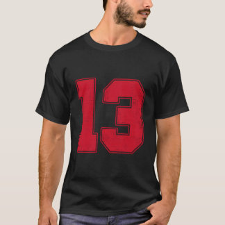 T-shirt No 13 Numéro de la ligne 13 Varisity Fan Sports Te
