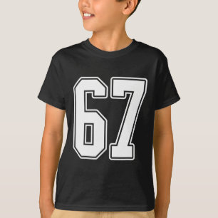 T-shirt No 67 White Outline Numéro 67 Sports Fan Jersey St