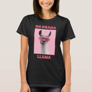 T-shirt No Drama Llama Funky Drama Cool Queen Farm Animal