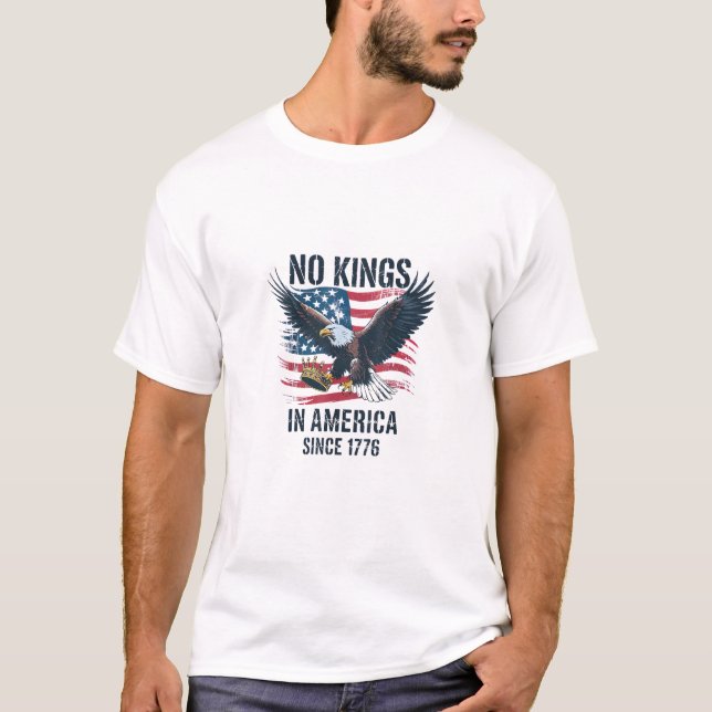 T-shirt No Kings In America Since 1776 Minimal Clean (Devant)