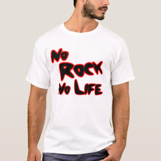 T-shirt No Rock No Life Classic Music Typography Message G