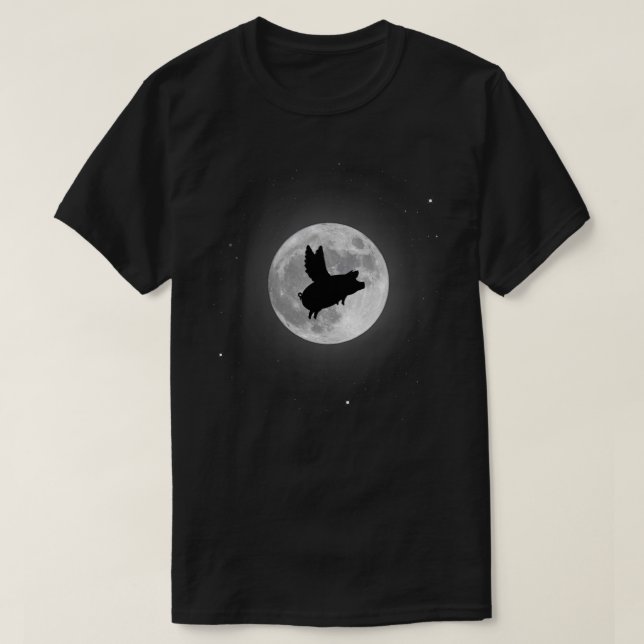 T-shirt nocturne de porc de vol (Design devant)