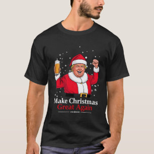 T-shirt Noël 2024 Funny Trump &amp ; Bière Make Christm