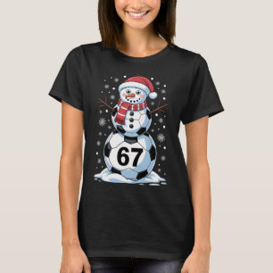 T-shirt Noël 67 Mème Football Bonhomme de Neige Arbre Drôl