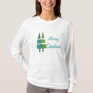 T-shirt Noël 9 :: Double Arbres Joyeux Chemise de Noël