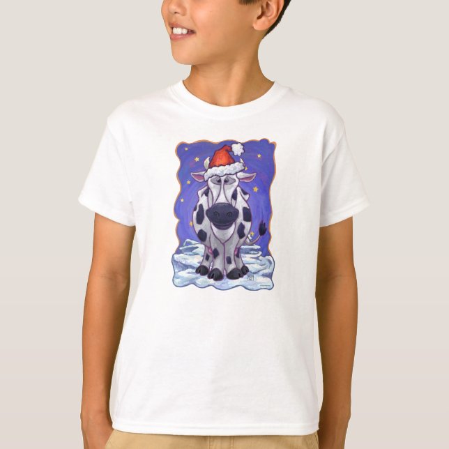 T-shirt Noël à la vache (Devant)