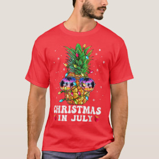 T-shirt Noël À L'Ananas En Juillet Aloha Hawaii Plages H