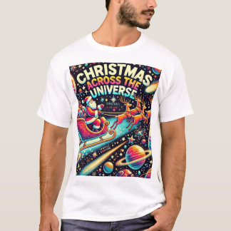 T-shirt Noël à travers l'Univers - Père Noël dans l'espace