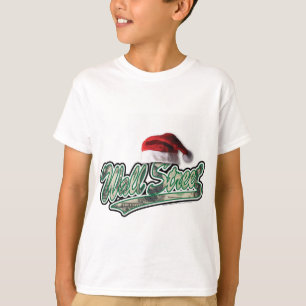 T-shirt Noël à Wall Street avec un chapeau de Père Noël