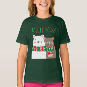 T-shirt Noël Amis mignonne Amitié Animal Enfants