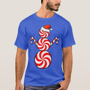 T-shirt Noël amusant Pepperment Candy Snowman
