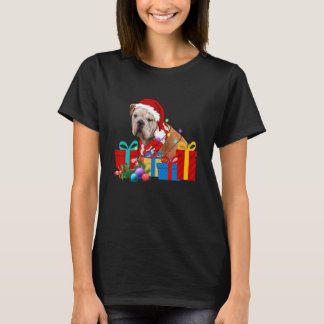 T-shirt Noël Anglais Chien Chien Chien Chien Chien Xmas Lu