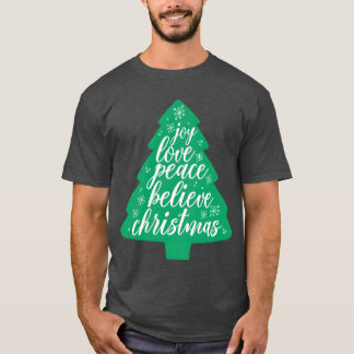 T-shirt Noël arbre joie amour paix croire noël vi