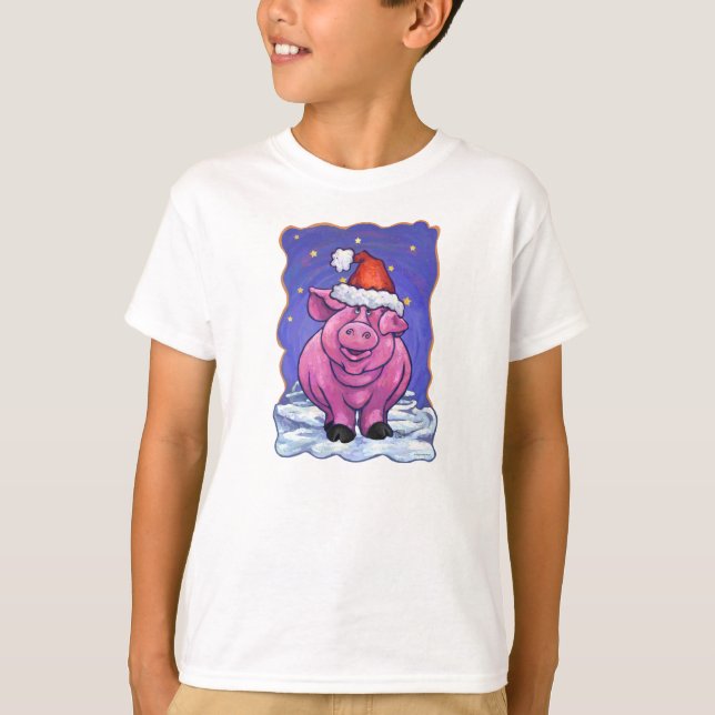 T-shirt Noël au porc (Devant)