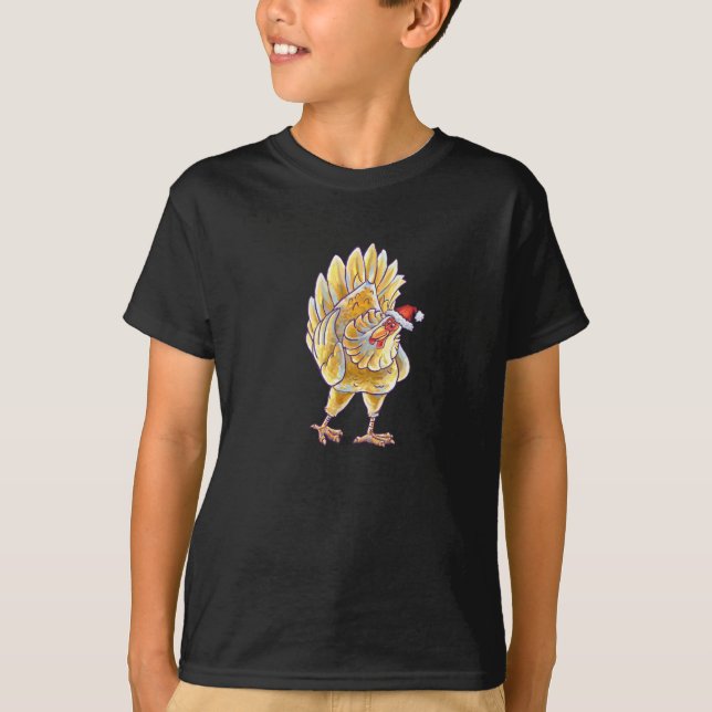 T-shirt Noël au poulet (Devant)