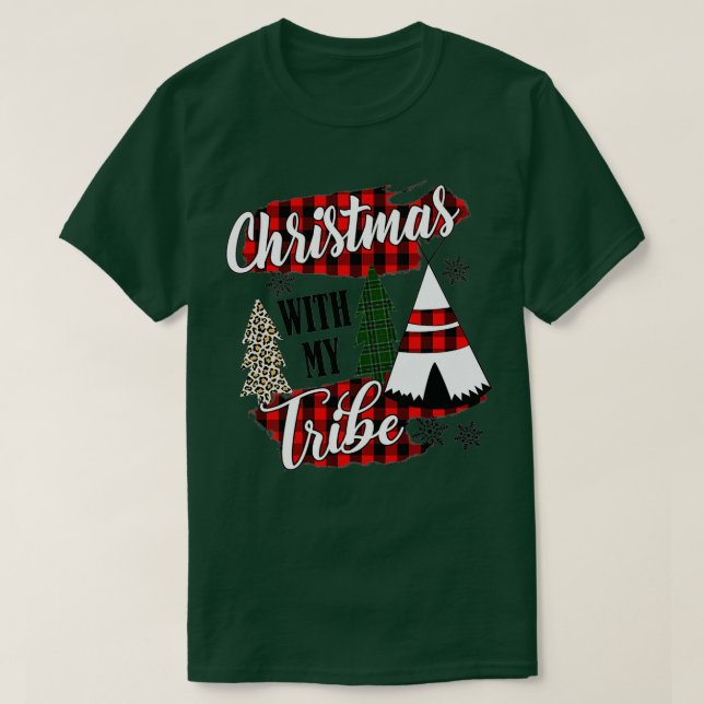 T-shirt noël avec ma tribu pyjama famille léopard (Design devant)