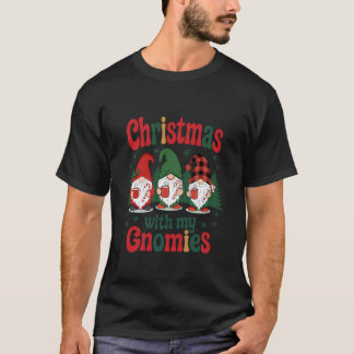 T-shirt Noël avec mes gnomes Famille de nains de jardin dr