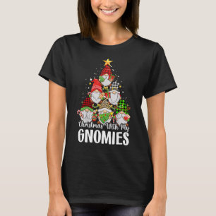 T-shirt Noël Avec Mes Gnomes Famille Pajamas Gnome Tre