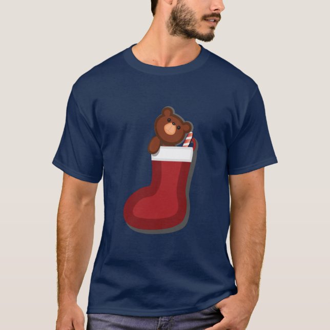 T-shirt Noël avec ours en peluche (Devant)
