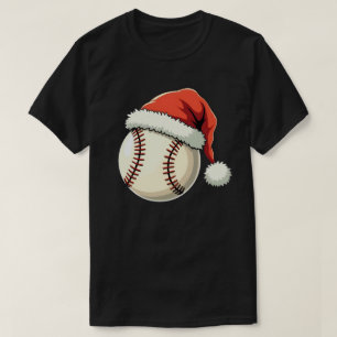 T-shirt Noël Baseball Santa Hat Funny Sport Noël
