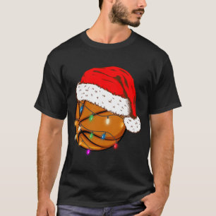 T-shirt Noël Basketball Santa Hat Funny Sport Noël