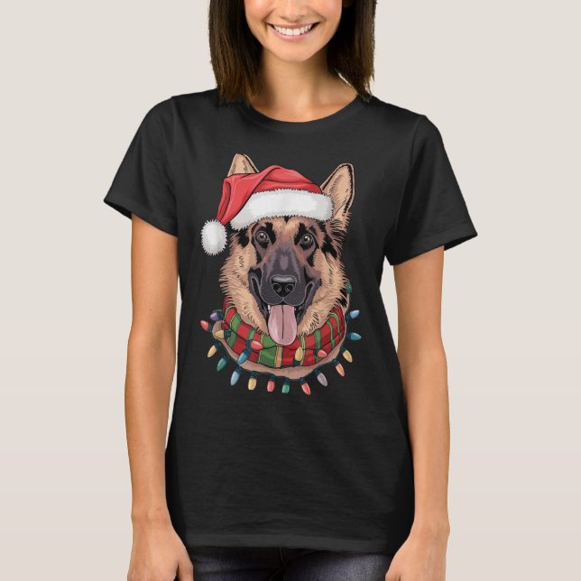 T-shirt Noël berger allemand (Devant)