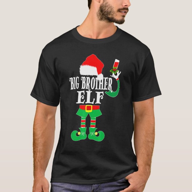 T-shirt Noël Big Brother ELF Xmas Pyjama Famme de contrepa (Devant)