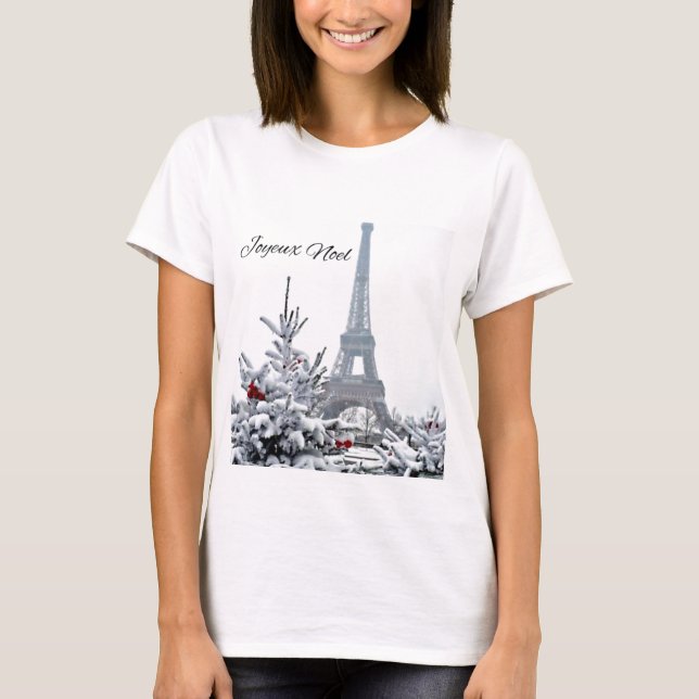 T-shirt Noël blanc français (Devant)