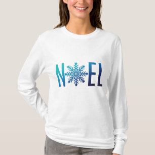 T-shirt Noël bleu de Noel de flocon de neige