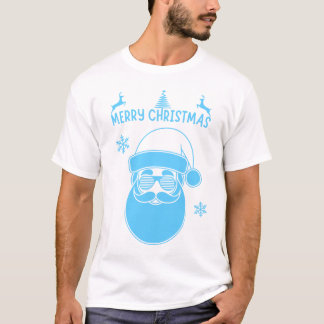 T-shirt Noël bleu et blanc Joyeux Noël