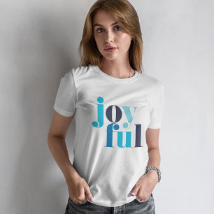 T-shirt Noël bleu hiver "Joyeux"