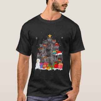 T-shirt Noël bleu russe amusant