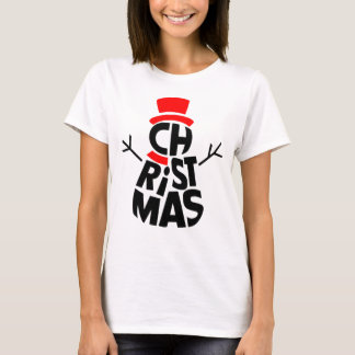 T-shirt Noël Bonhomme de Neige Word Art