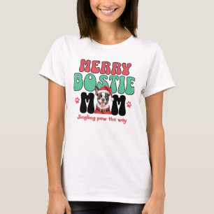 T-shirt Noël Boston Terrier Maman