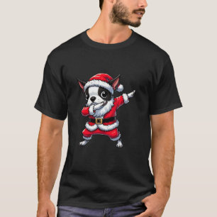 T-shirt Noël Boston Terrier Père Noël Funny Boston Terrie