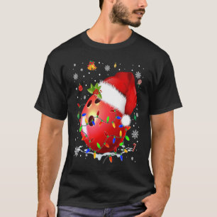 T-shirt Noël Bowling Ball Santa Hat Funny Sport Noël