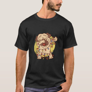 T-shirt Noël Carlin Chien Dabbing Dans Les Lumières Drôle