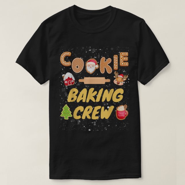T-shirt Noël Cookie Baking Crew Funny Pyjamas Noël (Design devant)