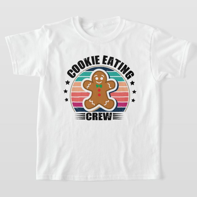 T-shirt Noël Correspondant Famille Cookie Manger Équipage (Poser)