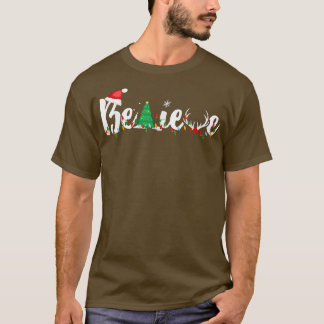 T-shirt Noël Croire Garçons Filles Santa Hat Arbre de Noël