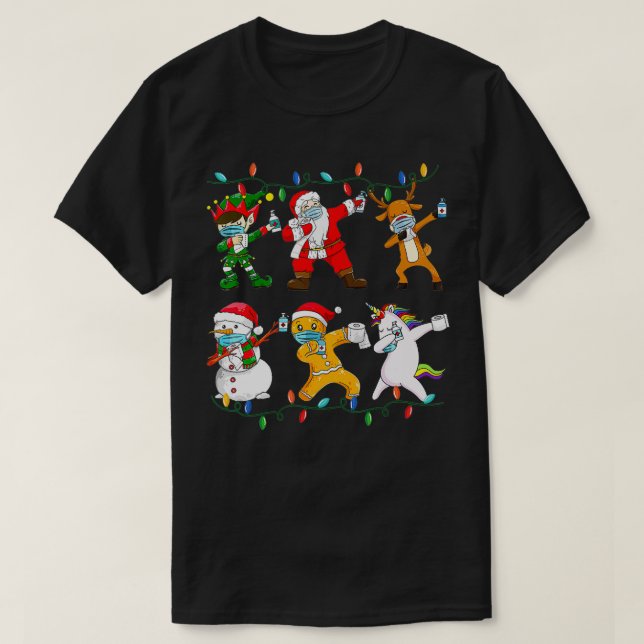T-shirt Noël Dabbing Père Noël Elf Friends Face Mask Boys (Design devant)