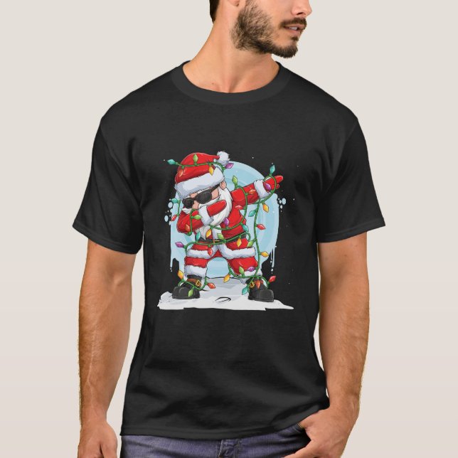 T-shirt Noël Dabbing Père Noël Funny Outfit Design (Devant)